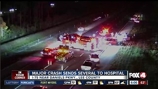 Crash on I-75 in Fort Myers injures 10 people