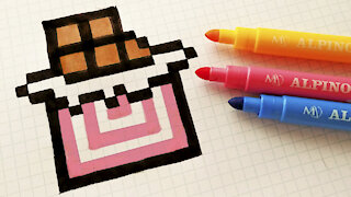 how to Draw Kawaii Chocolate - Hello Pixel Art by Garbi KW