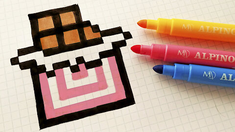 how to Draw Kawaii Chocolate - Hello Pixel Art by Garbi KW