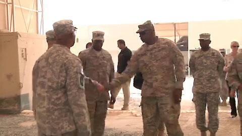 Gen. Austin Visits 44th BN Air Missile Defense Soldiers at Camp Arifjan