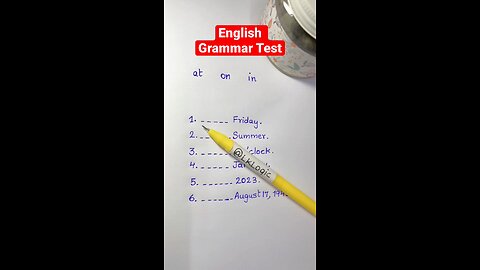 At, On, In. When do you use it? English Grammar Test