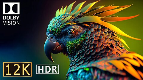 12K HDR 60fps Dolby Vision with Animal Sounds & Calming Music (Colorful Dynamic)