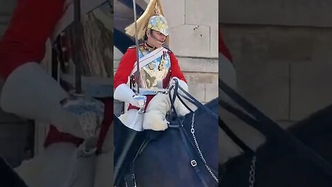 Guard on horse back shouts make way #horseguardsparade