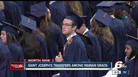 Nearly four dozen transfer students from Saint Joseph's College graduate with Marian University seniors