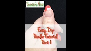 Santa's Hat Dipping Powder Tutorial | Christmas Mani Part 1