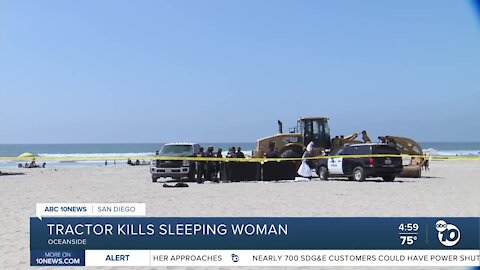 Oceanside police: Woman run over, killed by heavy machinery on beach