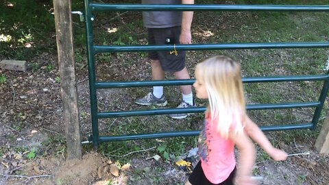 Kids helping us putting up a New Gate