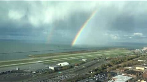 Beautiful rainbow dominates Ohio sky