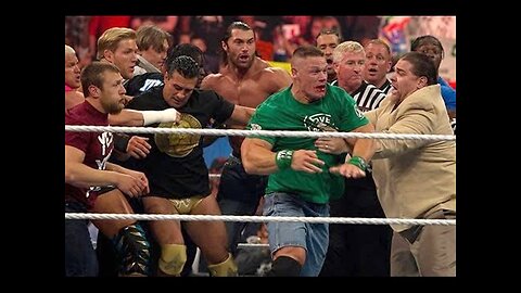 John Cena and Brock Lesnar get into a brawl that clears the entire locker room: Raw, April 9, 2012