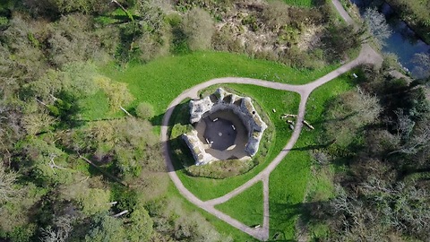 Drone footage of Odiham Castle, UK