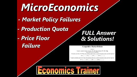 MicroEconomics: Two Competitive Market Policy Failures, Price Floor & Quota with no Dead Weight Loss