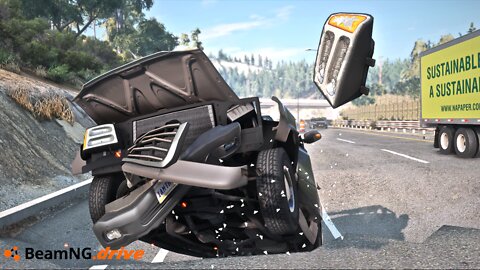 Realistic Highway Car Crashes #4 - BeamNG.drive | CrashCamTV