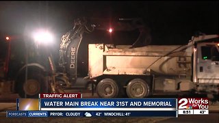 Crews working water main break near 31st and Memorial