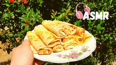 Gentle crepes on yogurt #asmr