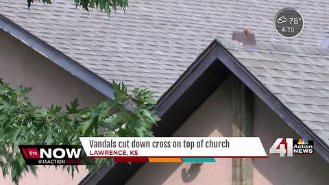 Vandals saw cross off Lawrence church