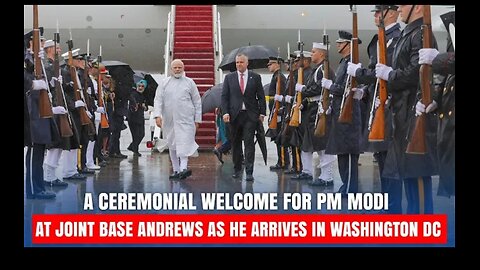 A ceremonial welcome for PM Modi at Joint Base Andrews as he arrives in Washington DC