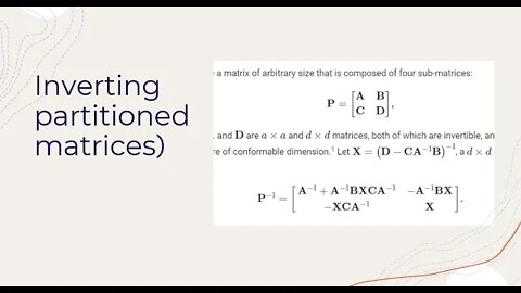 Inverting partitioned matrices formula