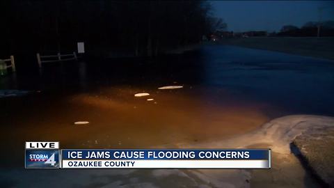 Ice jams cause flooding concerns in Ozaukee County