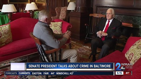 Senate President talks about crime in Baltimore in 1-on-1 interview