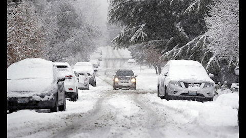 The beginning of the snow in the USA