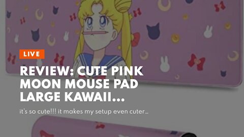 Review: Cute Pink Moon Mouse Pad Large Kawaii Anime Mousepad Pink Gaming Mouse Mat Non-Slip Rub...