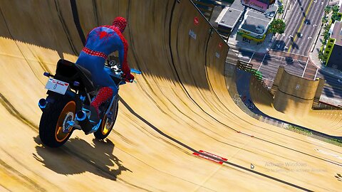 GTA V : Spiderman Dangerous stunts on bike EPS.01