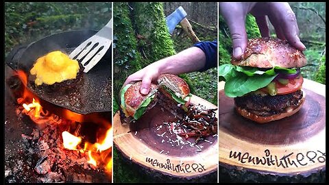 Triple Meat Burger from Irish forest ‼😱🔥🌲