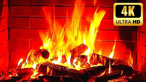 FASCINATING FIREPLACE 4K 🔥 Crackling Fire & Cozy Fireplace Ambience 🔥 Relaxation & Stress Relief