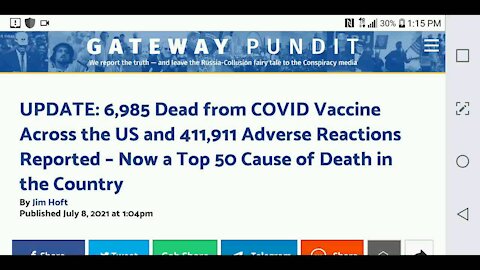 Covid Vaccine Now Top 50 Cause of Death...