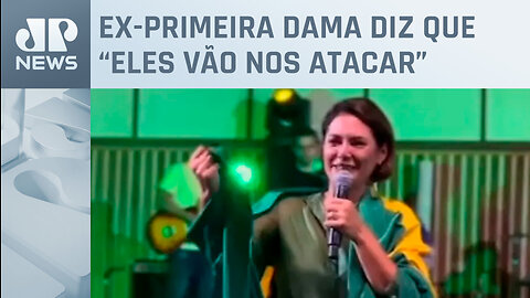 Michelle Bolsonaro chora e fala em perseguição e injustiça