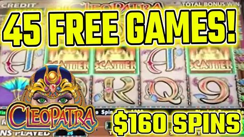 UNBELIEVABLE 45 FREE GAMES! 💵 MASSIVE HIGH LIMIT CLEOPATRA SLOT JACKPOT!