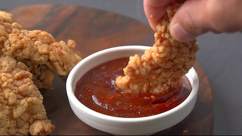 fried chicken with Korean Fried Chicken sauce 🇰🇷 - Korean street food