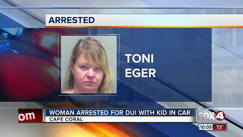 Woman arrested for DUI with her daughter in the car