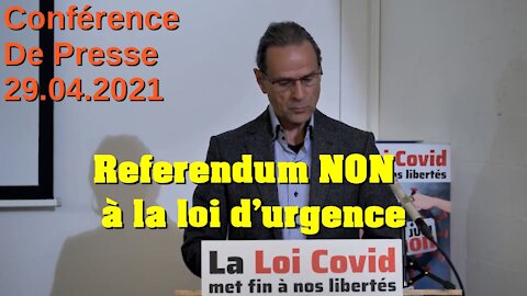 Conférence de presse à Lausanne du 29 avril sur le referendum Loi Covid en Suisse