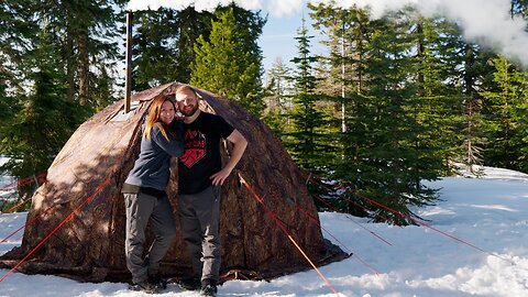 Spring Camping with Russian Bear Hot Tent