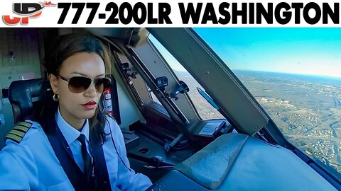 Piloting the "Women's Day" Boeing 777 into Washington | Cockpit Views