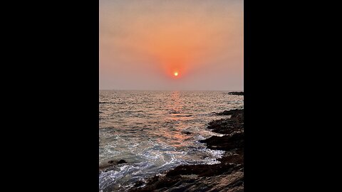 Beautiful sunset view at Om beach, Gokarna