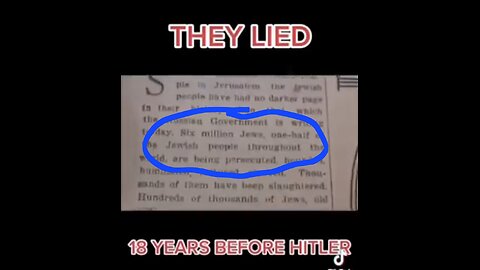 6 million jews.. 💥 18 YEARS BEFORE HITLER - EXPOSED💥