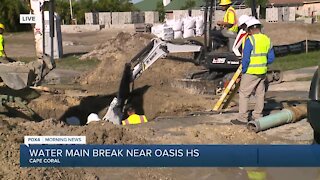 Water Main Break near Oasis HS