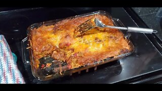 Attair Cooks his Burrito Lasagna Plate