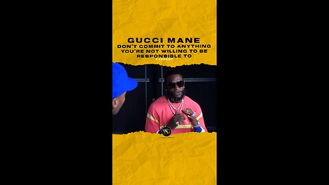 #guccimane Don’t commit to anything you’re not willing to be responsible to. 🎥 @cthagod