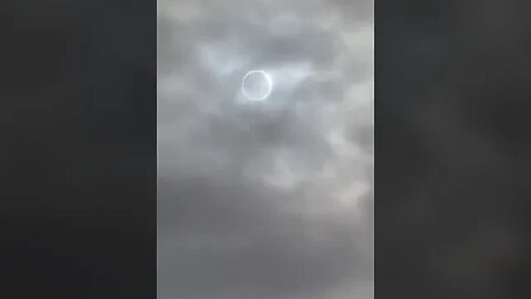 View of "ring of fire" eclipse from Nevada desert, United States.