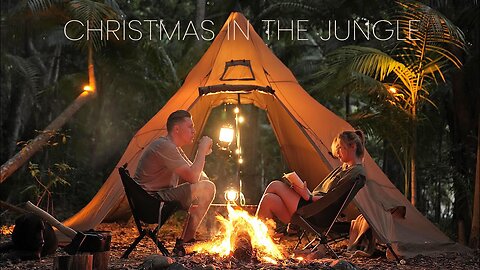 RELAX Camping in RAIN FOREST [ Cosy Christmas In The Jungle, ASMR ]