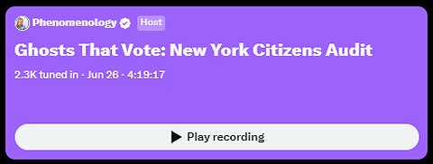 Ghosts that Vote: NY Citizens Audit with Marly Hornik