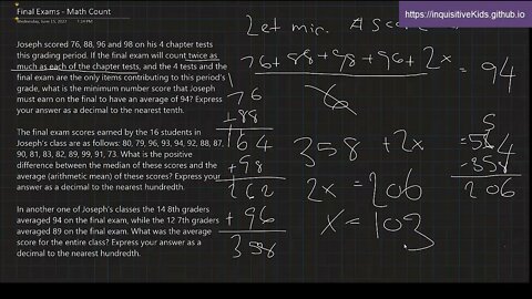 Math Count: Final Exams