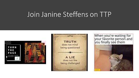 Trun the Page with Janine - Who coming to visit TTP