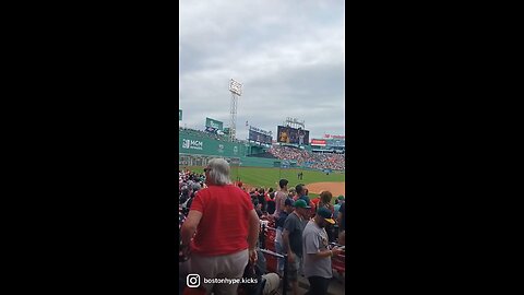 The entire audience at Fenway Park goes crazy Singing Sweet Caroline