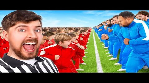 100 Kids Vs 100 Adults For $500,000 MrBeast dollar challenge