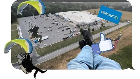 Flying to Walmart on my paramotor. No music. RAW footage. Original Sound.