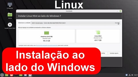 Como instalar o Linux na opção ao Lado Deles ou ao Lado do Windows. É preciso criar partições?